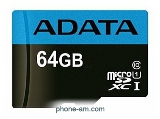ADATA Premier microSDXC Class 10 UHS-I U1 R/W : 85/25MB/s 64GB + SD adapter