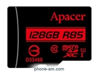 Apacer microSDXC Card Class 10 UHS-I U1 (R85 MB/s) 128GB + SD adapter