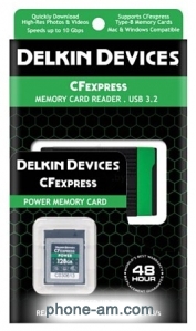 Delkin Devices CFexpress Reader and Card Bundle 128GB DCFX1-128-R