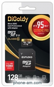 DiGoldy Extreme Pro microSDXC 128GB DG128GCSDXC10UHS-1-ELU3 (  Exployd)