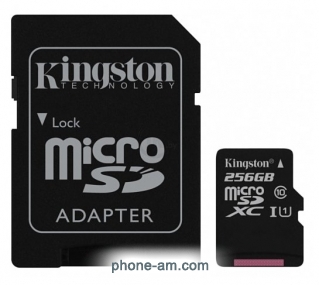 Kingston Canvas Select microSDXC Class 10 UHS-I U1 256GB + SD adapter (SDCS/256GB)