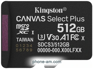 Kingston Canvas Select Plus microSDXC 512GB SDCS3/512GBSP