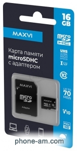 Maxvi microSDHC 16GB Class 10 UHS-I (1) MSD16GBC10V10