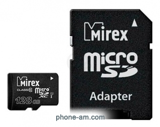 Mirex microSDXC Class 10 UHS-I U1 128GB + SD adapter
