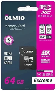 Olmio microSDXC 64GB Extreme UHS-I (U3)