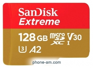 SanDisk Extreme microSDXC Class 10 UHS Class 3 V30 A2 160MB/s 128GB + SD adapter