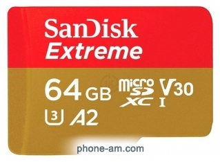 SanDisk Extreme microSDXC Class 10 UHS Class 3 V30 A2 160MB/s 64GB + SD adapter