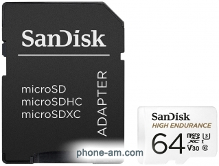 SanDisk High Endurance microSDXC SDSQQNR-064G-GN6IA 64GB + SD adapter