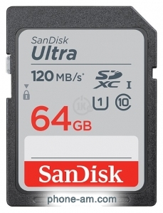 SanDisk Ultra SDXC Class 10 UHS-I 120MB/s 64GB
