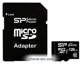 Silicon Power ELITE microSDXC 128GB UHS Class 1 Class 10 + SD adapter