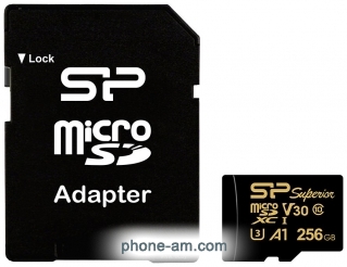 Silicon Power Superior Golden A1 microSDXC SP256GBSTXDV3V1GSP 256GB