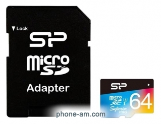 Silicon Power Superior Pro microSDXC 64GB UHS Class 3 Class 10 + SD adapter