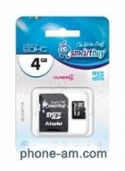 SmartBuy microSDHC Class 4 4GB + SD adapter