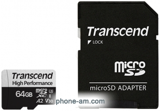 Transcend microSDXC 330S 64GB + SD adapter