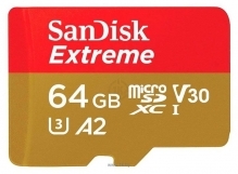 SanDisk Extreme microSDXC Class 10 UHS Class 3 V30 A2 160MB/s 64GB + SD adapter